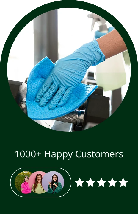 Commercial office cleaning team disinfecting workstations in Miami