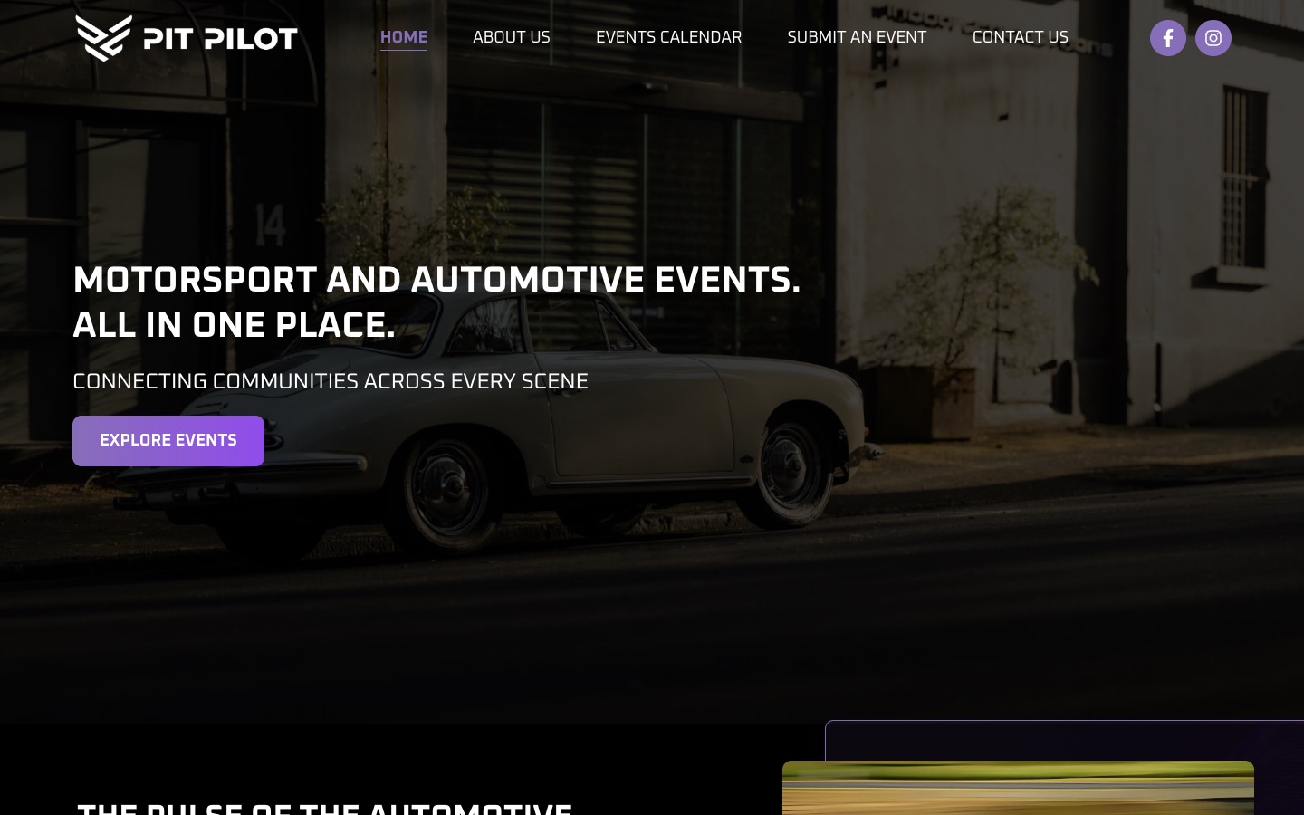 Pit Pilot website homepage on desktop, designed by Blue IT Technologies