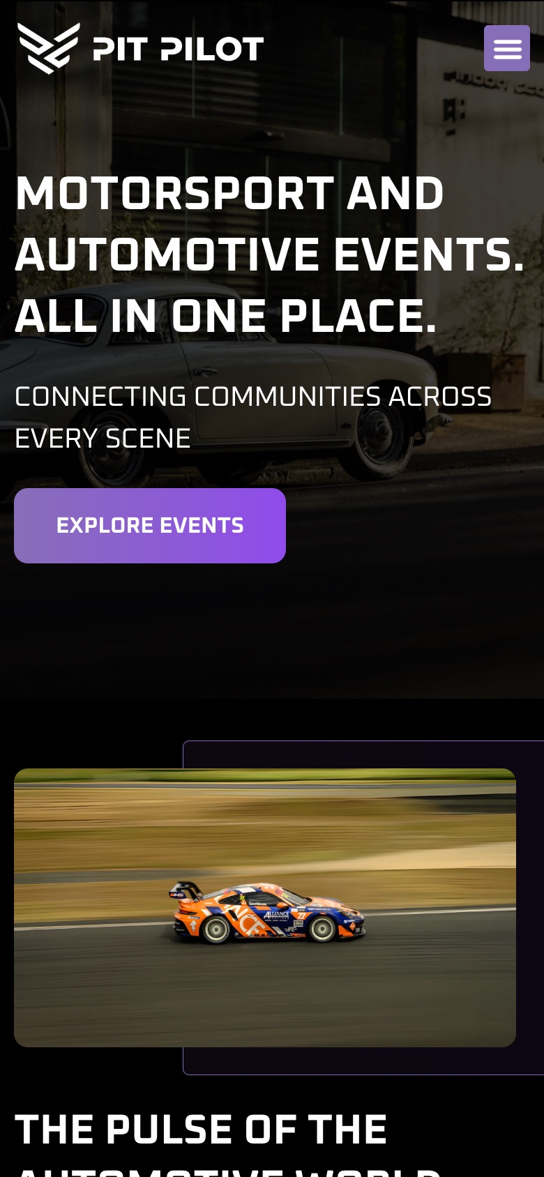 Pit Pilot website on mobile, designed by Blue IT Technologies